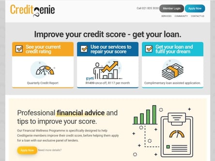 Credit Genie homepage