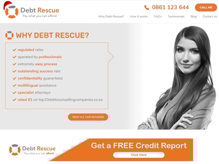 Debt Rescue homepage
